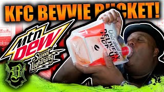 Mtn Dew Sweet Lightning Chug From The KFC Beverage Bucket [upl. by Naillimixam]