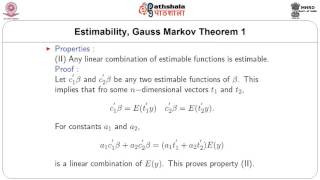 Estimability Gauss Markov 1 [upl. by Nyrat]