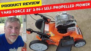 Unboxing and Review Of The Yard Force 22quot 3in1 SelfPropelled Lawn Mower model YF223n1SPVSSC [upl. by Ardnaid]