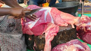 Excellent Beef cutting skill ll Muslim beef market halal beef cutting skills in Bangladesh [upl. by Nnylyrehc284]