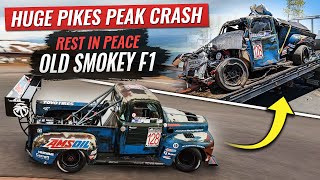 WARNING Brake Failure Crash Footage Old Smokey F1 Pikes Peak 2023 Crash READ [upl. by Chari120]