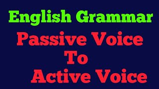 Passive And Active Voice 🤑 Voice Change UNIQUELEARNINGLAB [upl. by Marilou]