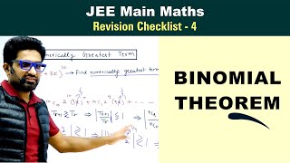 Binomial Theorem  Revision Checklist 4 for JEE Main Maths [upl. by Norahs734]