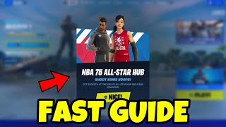 How To COMPLETE ALL NBA 75 ALL STAR HUB CHALLENGES in Fortnite Sink Baskets Quests [upl. by Nalliuq320]