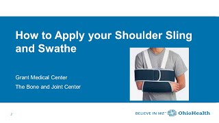 How to Apply your Shoulder Sling and Swathe [upl. by Eidoj]