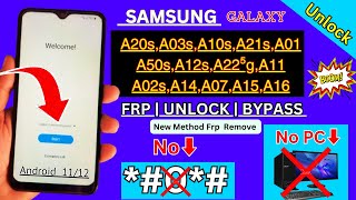 Samsung A20sA03sA22A10sA01A21s  New Method 2024 FRP Bypass  Google Bypass  Android 1112 [upl. by Yffat]