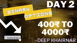 Day 2 of growing 400₹ to 4000₹ through Binary trading binomo quotex trading binaryoptions btc [upl. by Melony]