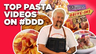 Top 15 Craziest DDD Pasta Videos with Guy Fieri  Diners DriveIns and Dives  Food Network [upl. by Ordnagela]