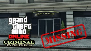 GTA Online Criminal Enterprises DLC New Car Dealership MISSING [upl. by Ydnal86]