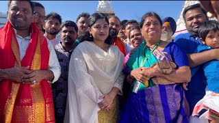 Actress Nivetha Thomas Visualas at Tirumala  MS Talkies [upl. by Margret366]