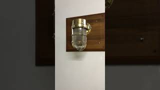 90 Degree Vintage Brass Wall Mount Maritime Sconce Light  Ribbed Glass httpsebayusR4yyID [upl. by Pacifica510]