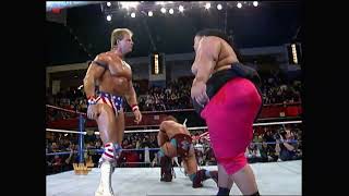 Lex Luger Slams Yokozuna during Tatanka vs Ludvig Borga Match 1993 WWF [upl. by Aleemaj994]