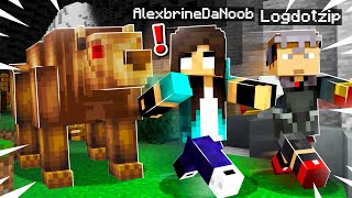 noob Girl vs BEARS in Minecraft Scary Block Ness Monster 3 [upl. by Sac]