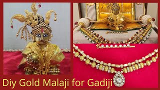 Thakorjis shringar in gold for Utsav Festivals Simple and Easy Diy Malaji for Gadiji in Gold [upl. by Cerveny]