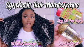 HOW TO MAINTAIN SYNTHETIC CURLY HAIR  20 QUICK AND EASY HAIRSTYLE  FREETRESS HAIR [upl. by Lemay]