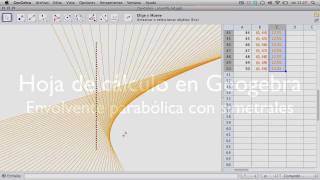 Hoja de cálculo en Geogebra  Envolvente parabólica rectas [upl. by Mattheus]