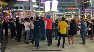 Indians dance at the Eaton Centre Dundas Square Toronto Ontario Canada [upl. by Aninnaig]