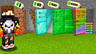 1 dollar vs 1 million dollar door in Minecraft Hindi movie 🍿🎥 [upl. by Jensen]