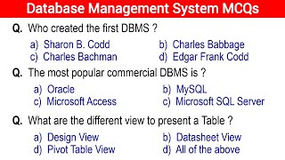 Top 100 Database Management System MCQs [upl. by Anilehcim]