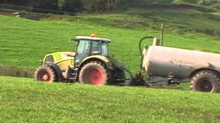 Claas Axion Tanking Slurry [upl. by Aihsyn279]