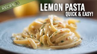 15 Minute Buttery Lemon Pasta Fettuccine  Quick Weeknight Meal [upl. by Sharleen13]