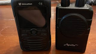 Unication G5 P25 pager vs Apollo VHF analog Minitor IIIIV clone pager rambling [upl. by Anitsud]