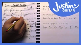 Jazz Standard Blue Bossa  Harmonic Analysis  Kenny Dorham Guitar Lesson JA542 [upl. by Bunow]