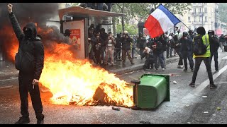 1erMai  Les images des scènes de tension pendant les manifestations à Paris [upl. by Euseibbob]