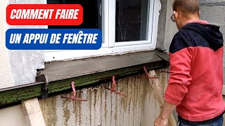 Comment faire un appui de fenêtre  Couler un appui de fenêtre béton armé  tuto maçonnerie [upl. by Eniad267]