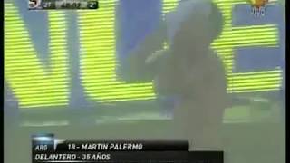 Argentina 2  Peru 1 Gol de Palermo Relato Del Pollo VIGNOLO [upl. by Kidd749]