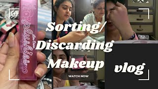 Sorting and Discarding my Makeup  Vlog  The Spicy Brush [upl. by Maloy]