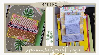 Acknowledgment page  Pop up card  Making process of acknowledgement page  Mahima crafts [upl. by Onaimad]