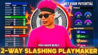 MY NEW quot2WAY SLASHING PLAYMAKERquot BUILD with SHARP TAKEOVER will BREAK NBA 2K22 [upl. by Anialram705]