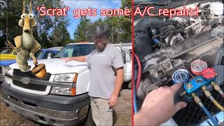 2004 Silverado 3500 diesel air conditioner reseal and repair [upl. by Bloxberg]