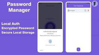 FLUTTER  PASSWORD MANAGER  LOCAL AUTH  ENCRYPTED PASSWORD  LOCAL STORAGE  FLUTTER TUTORIAL [upl. by Adav117]