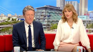 BBC Breakfasts Charlie Stayt and Rachel Burden stop air to announce breaking news [upl. by Gnek]