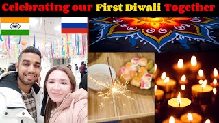 Celebrating Our First DIWALI Together diwali russia rangoli indianinrussia festival travel [upl. by Nelli]