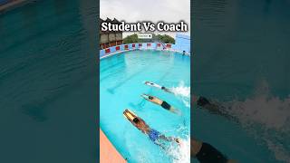 Coach Vs Student Race 🔥 swimminglessons swimming challenge [upl. by Muhan]