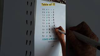 Table of 11maths table tricks shortvideo trending education school learnwithaarti tableof11 [upl. by Lara]