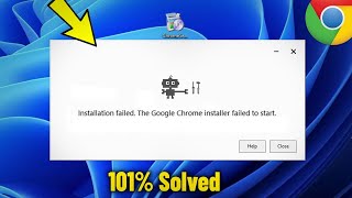 Google Chrome installer failed to start in Windows 11 1087  How To Fix Error Installation Fail ✅ [upl. by Rotberg]