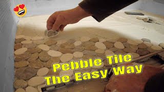 How to lay pebble tile shower floor tile [upl. by Weisbrodt]