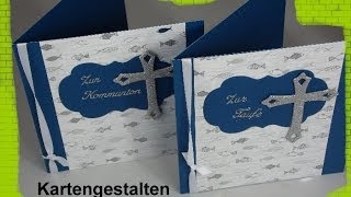 25 Video  Karte zur Kommunion  Taufe  Konfirmation basteln cardmaking [upl. by Nere895]