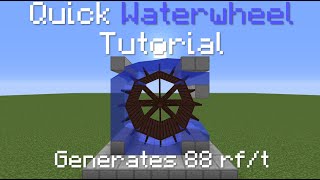 Quick Immersive Engineering Waterwheel Setup Tutorial [upl. by Blythe]