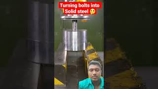 Can you turn steel bolts into solid steel with hydraulic pressshorts viral6119 [upl. by Adnwahsal496]