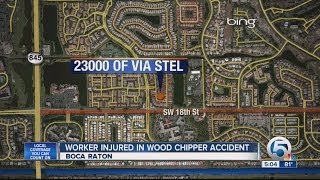 Worker injured in wood chipper accident [upl. by Sheff]