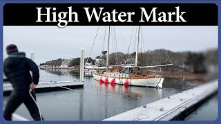 Huge Storm Surge amp Sewing Sail Covers  Episode 298  Acorn to Arabella Journey of a Wooden Boat [upl. by Chaunce]