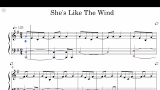 Patrick Swayze  Shes Like The Wind ft Wendy Fraser Sheet Music [upl. by Nodnar]