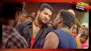 Jr Ntr Blockbuster Telugu Movie High Voltage Action Scenes  Telugu Thunder Action [upl. by Eatnod220]