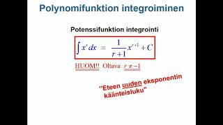 Polynomifunktion integrointi [upl. by Golanka]