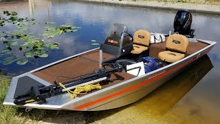 2018 TRACKER BASS TRACKER Heritage w 40 ELPT FourStroke and Trailer first launch review [upl. by Hardi]